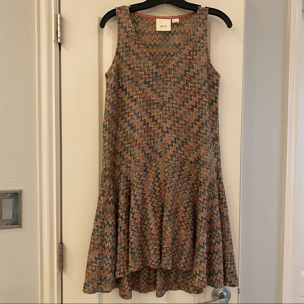 Maeve drop waist zigzag knit dress